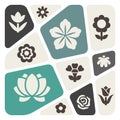 Flower icon set Royalty Free Stock Photo