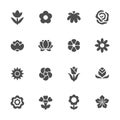 Flower icon set Royalty Free Stock Photo