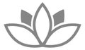 Flower icon. Three petal lotus. Peace symbol