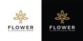 Flower vector logo design template Royalty Free Stock Photo