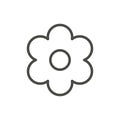 Flower icon vector. Outline floral, line spring symbol.