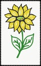 Sunflower illustration,yellow flower icon Royalty Free Stock Photo