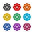 Flower icons set isolated on white background Royalty Free Stock Photo