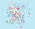 Flower Illustration pattern in simple background Royalty Free Stock Photo