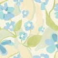 flower illustration with water color seamless repeat pattern Royalty Free Stock Photo