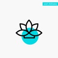 Flower, India, Lotus, Plant turquoise highlight circle point Vector icon