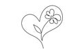 Flower inside heart. Symbol of love, care and happiness