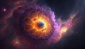 a flower inspired black hole in space, galaxy artwork, generative ai technology
