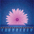 Flower on jeans background