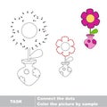 Flower. Join dots and find the hidden picture Royalty Free Stock Photo