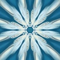 flower kaleidoscope blues and white pattern background expolosion Royalty Free Stock Photo