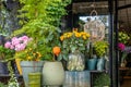 Flower kiosk in downtown Hilversum, Netherlands