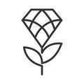 Flower leaf diamond logo Icon Illustration Brand Identity Royalty Free Stock Photo