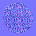 Flower of Life, in cosmic colors, 3D effect, pink and purple colored