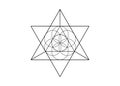 Flower of Life symbol Metatron Merkaba Sacred Geometry. Logo icon Geometric mystic mandala of alchemy esoteric Seed of life vector