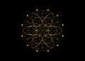 Flower of Life symbol Sacred Geometry. Gold luxury Logo icon Geometric mystic mandala of alchemy esoteric Seed of Life. Vector Royalty Free Stock Photo