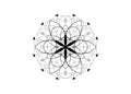Flower of Life symbol Sacred Geometry. Logo icon Geometric mystic mandala of alchemy esoteric Seed of Life. Vector black line art Royalty Free Stock Photo
