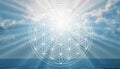 Flower of life symbol in the sky, portal, life Royalty Free Stock Photo