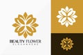 Flower Line Art Beauty Rose Logo Vector Design. Abstract emblem, designs concept, logos, logotype element for template Royalty Free Stock Photo