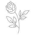 Flower line art logo element