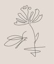 Flower Line Art Minimalist Logo. Thin line floral design element Royalty Free Stock Photo