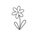 Flower line icon. Outline vector sign. Beautiful flower in black and white. Royalty Free Stock Photo