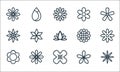 flower line icons. linear set. quality vector line set such as flower, flower, sunflower, drop