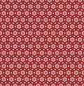 Flower Line Seamless Pattern - Red and White Colors Royalty Free Stock Photo