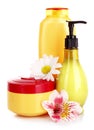 Flower and liquid soap isolated Royalty Free Stock Photo