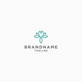 Abstract Flower Logo Icon Design Template. Yoga, spa, cosmetic, beauty, aqua modern Vector Illustration Royalty Free Stock Photo