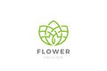 Flower Logo abstract design for Cosmetics Fashion Jewelry SPA Beauty salon company business brand. Natural Eco Green Plant Royalty Free Stock Photo