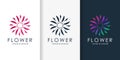 Flower logo with modern cool gradient style and business card design template Premium Vector Royalty Free Stock Photo
