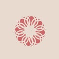 Flower logo. Ornamental, decorative mandala petals icon.