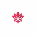Flower Logo With Red Color. flower icon Royalty Free Stock Photo