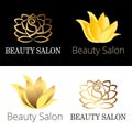 Flower logo set for beauty salon, beauty shop, spa salon, flower shop, makeup artist