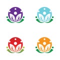 Flower logo vector icon set Royalty Free Stock Photo