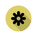 flower long shadow icon. Simple glyph, flat vector of web icons for ui and ux, website or mobile application Royalty Free Stock Photo