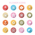 Flower long shadow icons Royalty Free Stock Photo