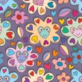 Flower love happy inside seamless pattern Royalty Free Stock Photo