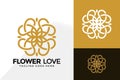 Flower Love Logo Design, Brand Identity Logos Designs Vector Illustration Template Royalty Free Stock Photo