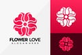 Flower Love Logo Design  Brand Identity Logos Designs Vector Illustration Template Royalty Free Stock Photo