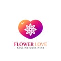 Flower Love Logo Icon Design Vector Illustration Royalty Free Stock Photo