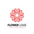 Flower Love Mandala Modern Logo Icon Design Vector Illustration Royalty Free Stock Photo