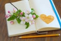 Flower love notepaper letter diary Royalty Free Stock Photo