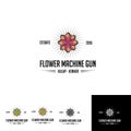 Flower machine gun for jewelry and luxury logo template