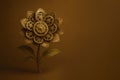 A flower made of metal gears. Space for text. Royalty Free Stock Photo