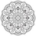 Flower mandala black color Vintage decorative