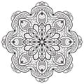 Flower mandala black color Vintage decorative