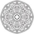 Flower mandala black color Vintage decorative