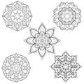 Flower mandala black color Vintage decorative